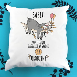 Poduszka dekoracyjna z nadrukiem imienia - Leniwiec