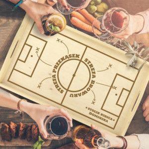 Stolik na przekąski z grawerem dla kibica - Niezbędnik kibica