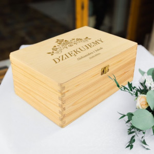 Pudełko na koperty ślubne z grawerem personalizacji - Róże
