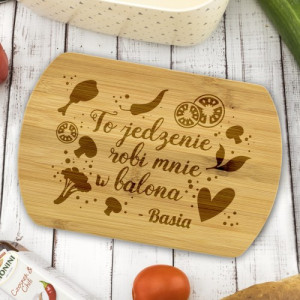 Deska do krojenia bambusowa z grawerem - Żarty