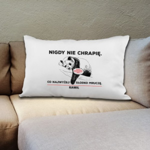 Poduszka z nadrukiem imienia - Nigdy nie chrapię
