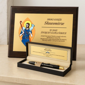 Dyplom i długopis Parker z personalizacją na święcenia kapłańskie - Wiara
