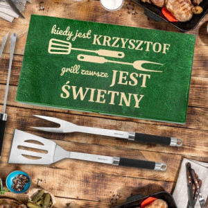 Zestaw grillowy w drewnianej skrzynce z grawerem dla niego - Uczta