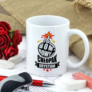 Kubek z dedykacją Bombowy chłopak na prezent dla niego