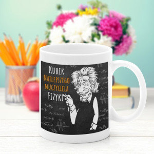 Kubek z nadrukiem dla nauczyciela fizyki - Atomowa kawka
