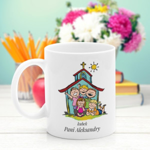 Kubek do kawy z nadrukiem dla katechetki - Promyk dobra