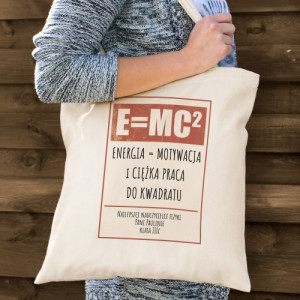 Torba bawełniana z nadrukiem dla nauczycielki fizyki - Ciężka praca