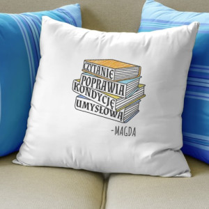 Poduszka na prezent dla czytelniczek - Czytanie poprawia kondycję