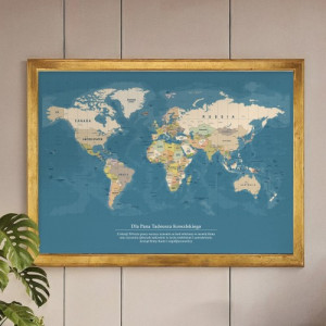Mapa Świata w ramie (50x70 cm) na 30-lecie pracy - Rozwój firmy