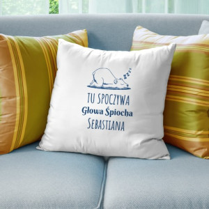Poduszka z dedykacją - Głowa Śpiocha
