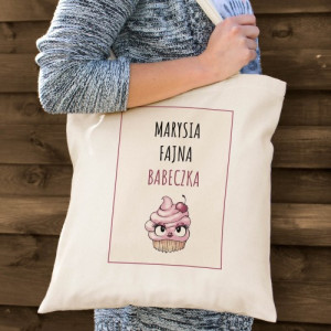 Torba z nadrukiem Fajna Babeczka na upominek