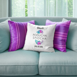 Poduszka dekoracyjna z nadrukiem - Śpię bo lubię