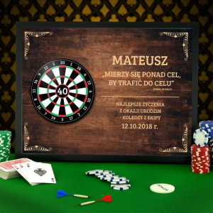 Plakat w ramce (30x40 cm) na urodziny dla niego - Tarcza