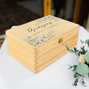 Pudełko na koperty ślubne z nadrukiem - Kwiatowy wianek