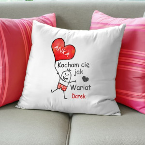 Poduszka z nadrukiem dla zakochanych na prezent - Szalona miłość