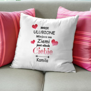 Poduszka z nadrukiem imienia - Ulubione miejsce