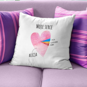 Poduszka dekoracyjna z nadrukiem dla niego - Moje serce