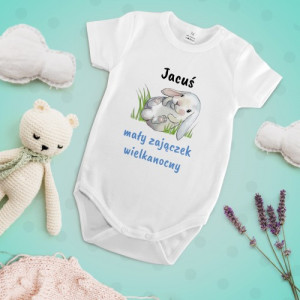 Body dziecięce r.68 z nadrukiem imienia - Zajączek wielkanocny