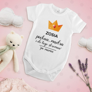 Body dziecięce r. 68 z nadrukiem dla dziewczynki - Skromna po mamie