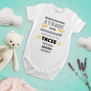 Body dziecięce r. 68 niemowlęce z nadrukiem - Geny po tacie