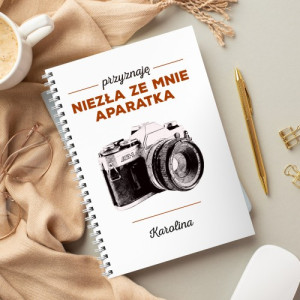 Notes z nadrukiem dedykacji dla niej - Aparatka
