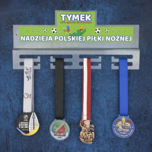 Wieszak na medale dla piłkarza z nadrukiem - Młody gracz