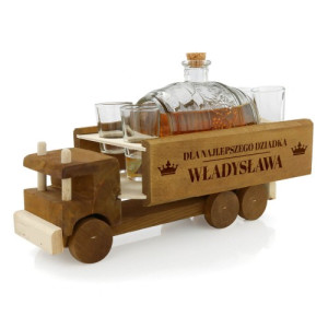 Karafka beczkowóz z kieliszkami i grawerem dla dziadka - Najlepszy