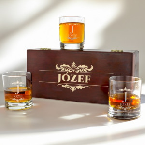 Szklanki do whisky w skrzynce z grawerem - Degustator