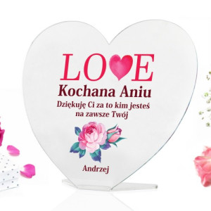 Statuetka serce z nadrukiem - Love