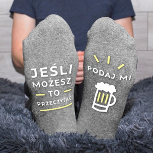 Śmieszne skarpetki męskie z nadrukiem - Piwo