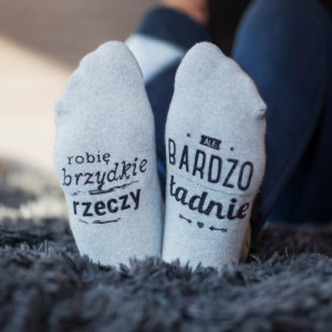 Śmieszne skarpetki damskie z nadrukiem - Robię Brzydkie Rzeczy