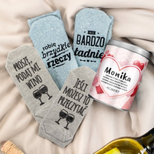 Śmieszne skarpetki damskie z nadrukiem w puszce - Kobiece instrukcje