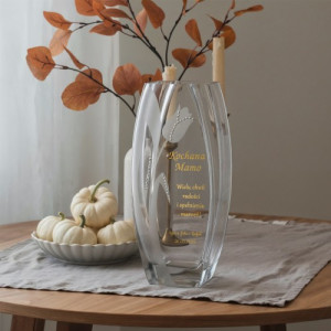 Wazon z grawerem i kryształem dla mamy - Kryształowy Tulipan