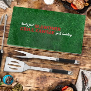 Zestaw do grilla w skrzynce z nadrukiem dla niego - Świetny Grill