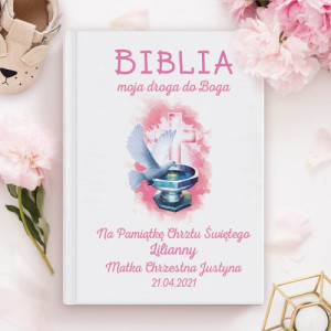 Biblia dla dzieci z personalizacją na chrzest - Moja Droga do Boga
