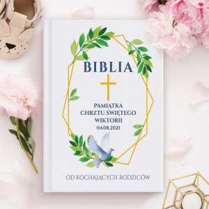Biblia dla dzieci z nadrukiem dedykacji - Pamiątka Chrztu Świętego