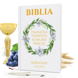 Biblia dla dzieci z dedykacją na komunię świętą - Dar Boży