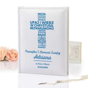 Album na zdjęcia na prezent na komunię - Krzyż ze Słów