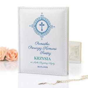 Album na zdjęcia z nadrukiem na komunię - Krzyżyk