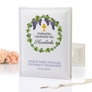 Album z nadrukiem na komunię - Winogrono