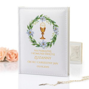 Album na zdjęcia z nadrukiem na prezent na komunię - Wianek