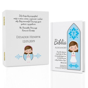 Biblia dla dzieci w pudełku na komunię - Dziewczynka