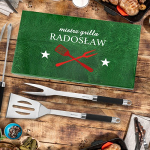 Akcesoria do grilla w walizce z nadrukiem - Mistrz Grilla