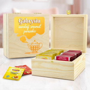 Skrzynka na herbatę z nadrukiem dla niej - Aromat Poranka