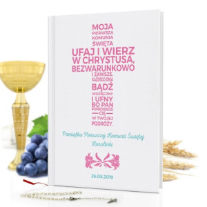 Biblia dla dzieci z nadrukiem dedykacji na komunię - Modlitwa Dziewczynki
