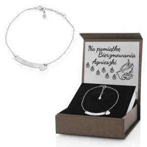 Srebrna bransoletka z grawerem na bierzmowanie - Siedem Płomieni