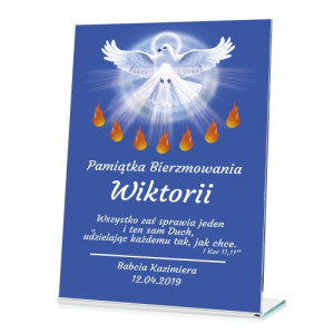 Statuetka z nadrukiem dedykacji na bierzmowanie - Duch Prawdy