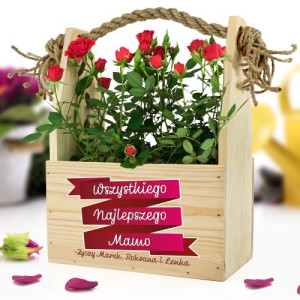 Doniczka na kwiaty z dedykacją dla mamy - Wszystkiego Najlepszego