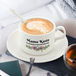 Filiżanka z nadrukiem imienia dla mamy - Koniczyna