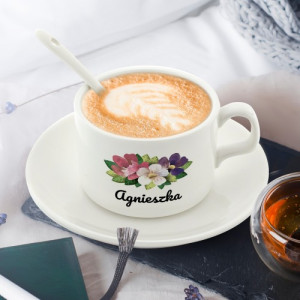 Filiżanka do kawy z nadrukiem dla mamy - Bukiecik